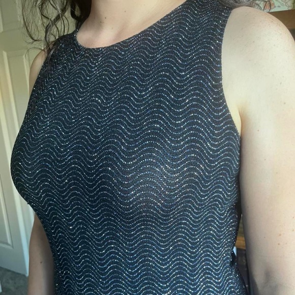 J.D LTD NAVY SHIMMER DRESS - Picture 1 of 4